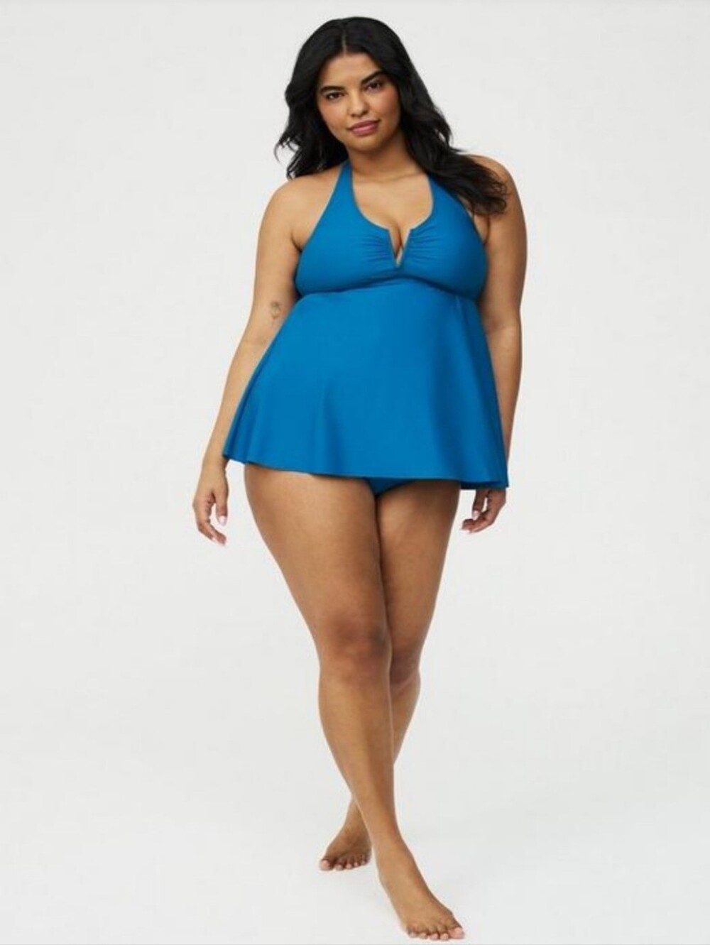 Torrid Size 0 Teal Halter Swim Tunic Tankini Set